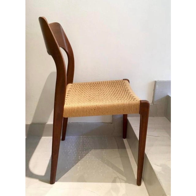 1950s Set of 4 Niels Otto Møller Teak and Paper Cord Dining Chairs For Sale - Image 10 of 11