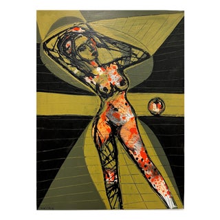 Mathias Wunderlich, Nude Woman and Fruit I, 2026, Acrylic Painting on Canvas For Sale