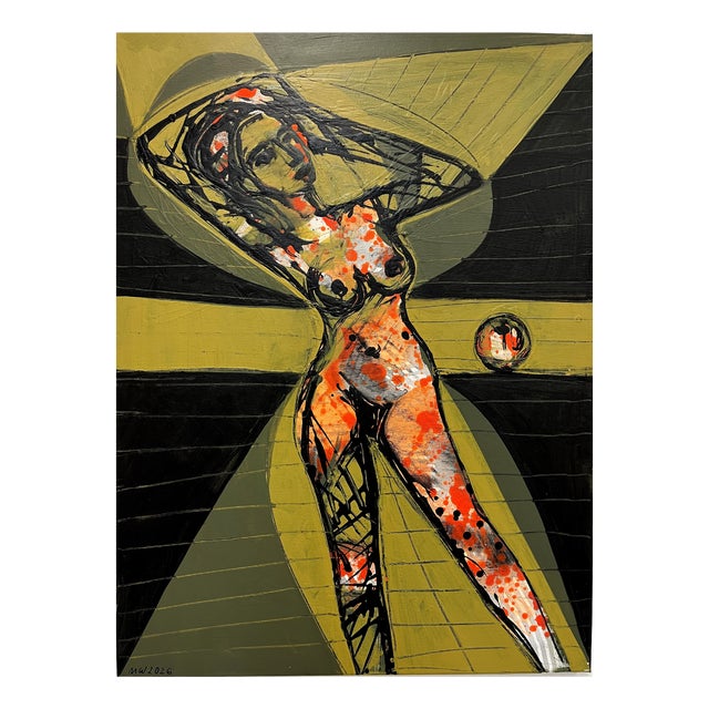 Mathias Wunderlich, Nude Woman and Fruit I, 2026, Acrylic Painting on Canvas For Sale