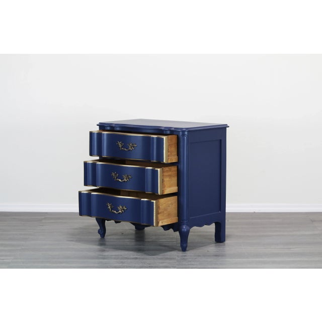 Mid-Century Modern Vintage French Style Blue Nightstand For Sale - Image 3 of 7