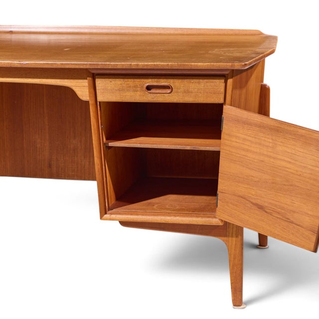 Wood Svend Madsen for Sigurd Hansen Mid Century Danish Teak Desk For Sale - Image 7 of 9