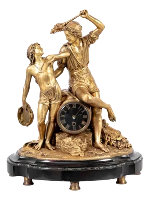 Etienne Falconnet "Musicians" Gilt Bronze Clock