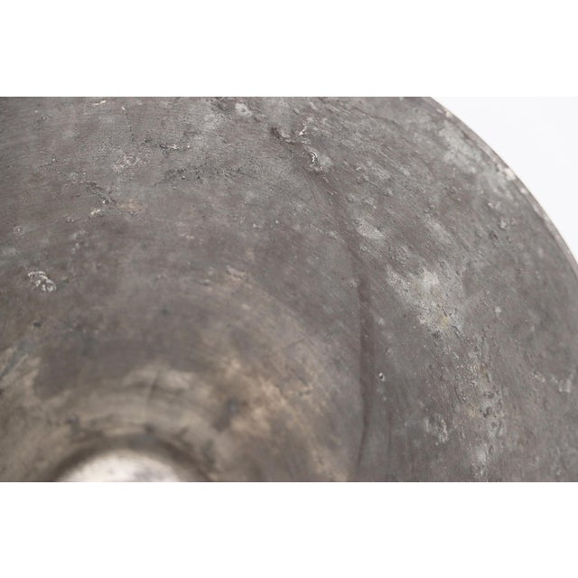 Metal 1910s Exquisite French Art Deco Floral Lead Conic Vase For Sale - Image 7 of 12