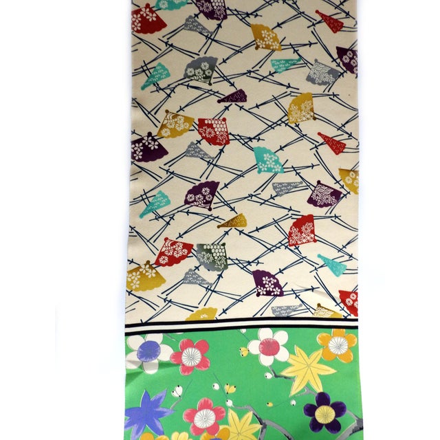 Vintage Japanese Silk Tango Chirimen Kimono Fabric Bolt 14 Patterns 14.5 Yards For Sale In San Francisco - Image 6 of 17