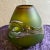 Contemporary Vintage Green Glass and Metal Artist Signed Vase For Sale - Image 3 of 10