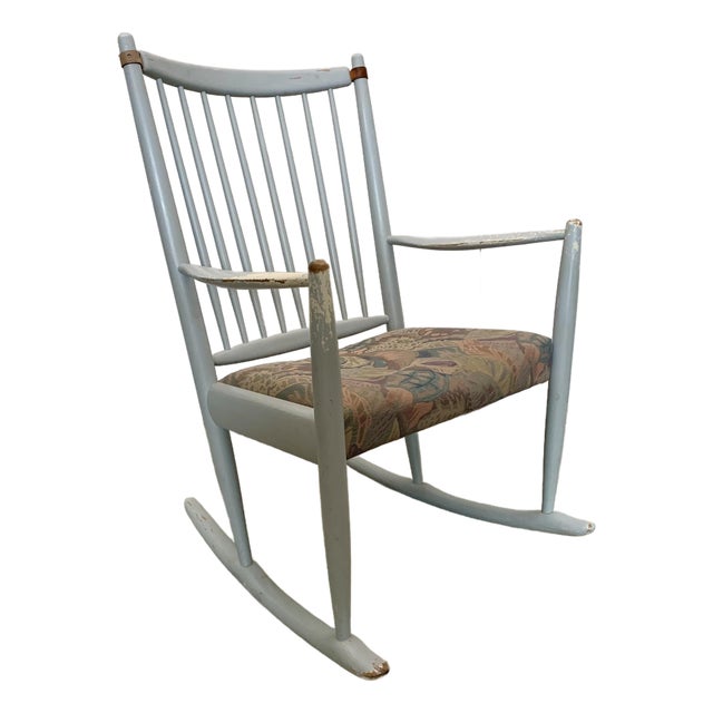 1970s. Rocking Chair Mid- Century Danish Rocking Chair in the Manner of Niels Eilersen For Sale
