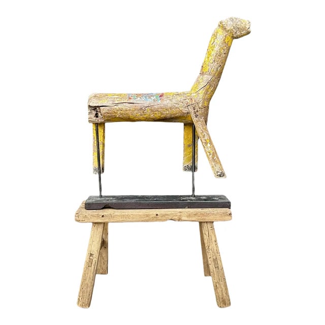 Large Handmade Antique Wooden Horse Sculpture, 1800s For Sale - Image 4 of 12