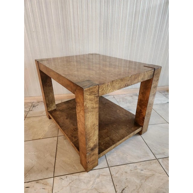 Lane Furniture Midcentury Burlwood Side Table Milo Baughman for Lane For Sale - Image 4 of 14