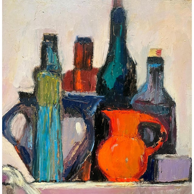 Jean Krille, Still Life 117, Oil on Masonite, 1979 For Sale - Image 7 of 11