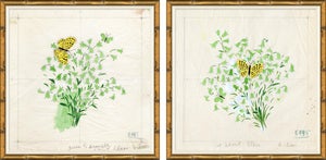 Clochettes et Papillon Art Print Set in Bamboo Frame by Paule Marrot