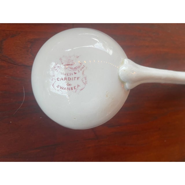 Antique Wales Cardiff Swansea Porcelain White Gold Leaf Tureen Under-Plate & Ladle For Sale - Image 9 of 9
