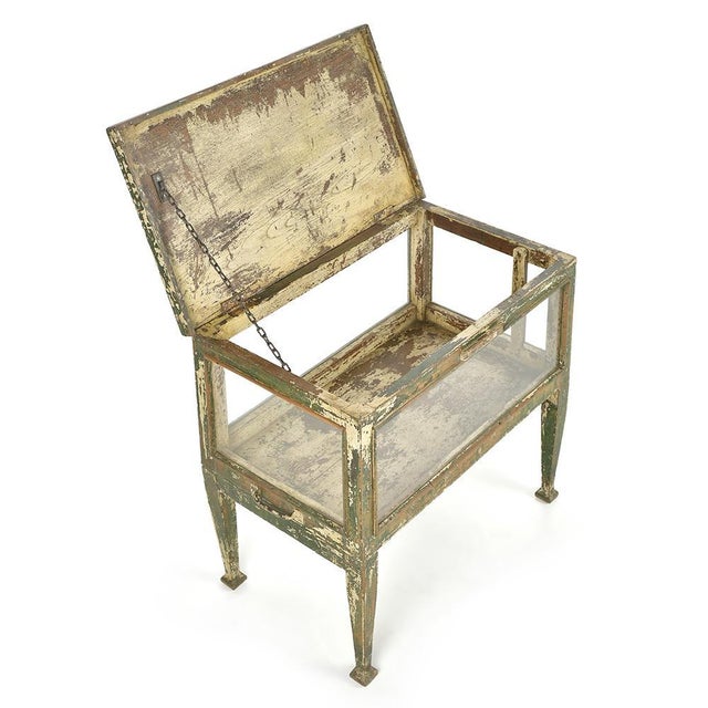 Display Case Table in Patinated Wood For Sale - Image 3 of 7