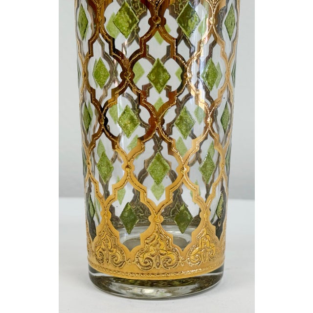 VIntage Culver Valencia 22k Gold Highball Glasses, S/8 For Sale - Image 9 of 9