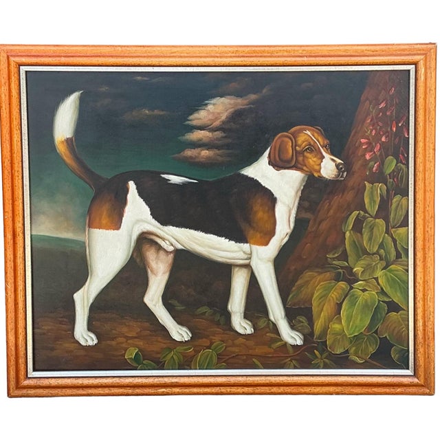 English 18th-C. Style Hunt Dog / Hound Oil on Canvas Chelsea House -Stubbs Blinks S/4 For Sale In Atlanta - Image 6 of 8