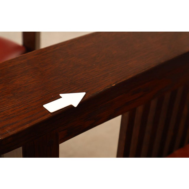 Stickley Mission Collection Set Of Four Oak High Back Spindle Dining Chairs For Sale - Image 10 of 18