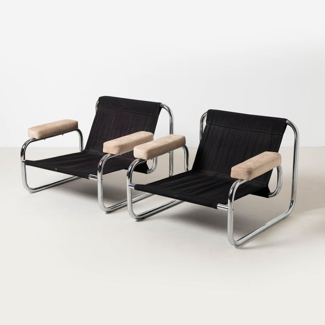 Set of 2 iconic Borkum lounge chairs by Johan Bertil Häggström for IKEA, 1970s Recently reupholstered in velvet like plush...