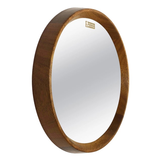 Germany Crystal Glass and Oakwood Mirror, 1960s For Sale