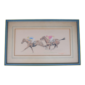 Finish West Hills Plate Winner-Alligator 1928 Pastel Drawing by Paul Brown