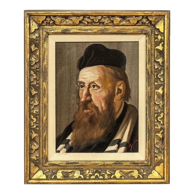 Unknown, the Cantor, Vintage Judaica European Oil Painting For Sale