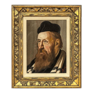 Unknown, the Cantor, Vintage Judaica European Oil Painting