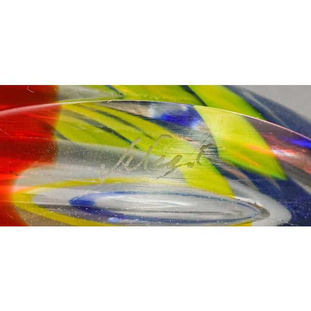 Mid 20th Century Artist Signed Colorful Fish Hand Blown Murano Style Art Glass Sculpture For Sale - Image 9 of 11