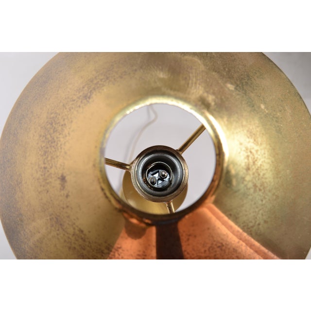 Vintage Maison Jansen Style Mid-Century Modern Patinated Brass Steel Floor Lamp For Sale - Image 11 of 15