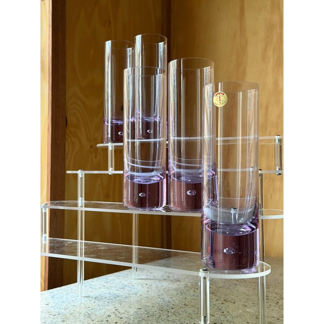 Mid-Century Modern West German Alexandrite Glass Highball Glasses by TC Kristall, 1960, Set of 5 For Sale - Image 4 of 15