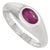 14k White Gold Natural Mozambique Ruby Chic Signet Ring Size 9 For Sale