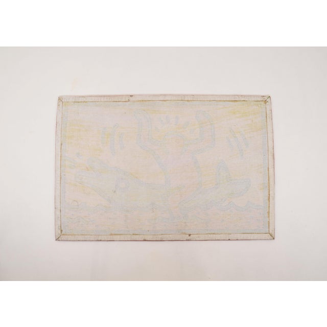 Keith Haring Vintage Dolphin Ride Rug by Keith Haring, 1990s For Sale - Image 4 of 5