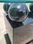 Vintage Post Modern Black Lacquer Sphere Glass Top Karl Springer Style Console Table For Sale In West Palm - Image 6 of 9