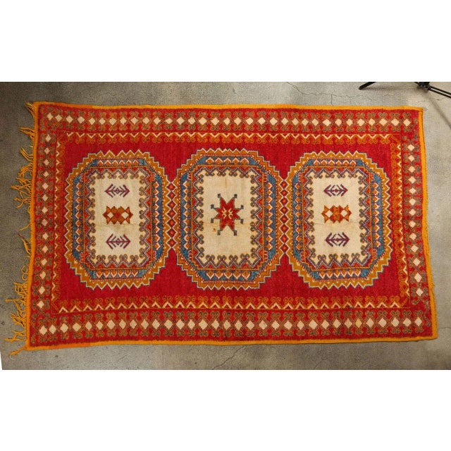 1960s Vintage Moroccan Orange Berber Rug For Sale - Image 10 of 10