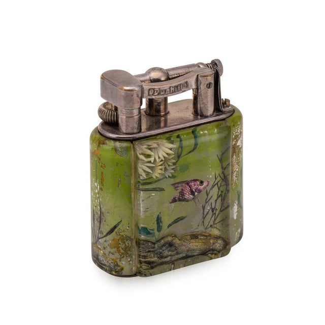 Vintage Tropical Baby Aquarium Table Lighter from Dunhill, 1950s For Sale - Image 3 of 11