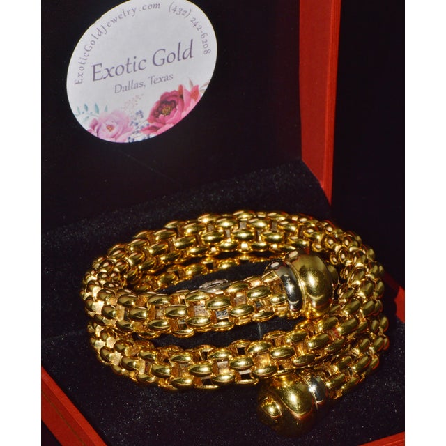 Vintage Fope Flex’it Double Wrap Bangle Bracelet in 18k Yellow & White Gold For Sale - Image 17 of 18