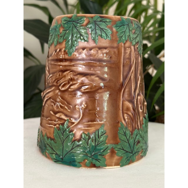 Vintage Shafford Ceramic Beaver Mug Hand Painted Relief Art Pottery Stein For Sale In Boston - Image 6 of 11