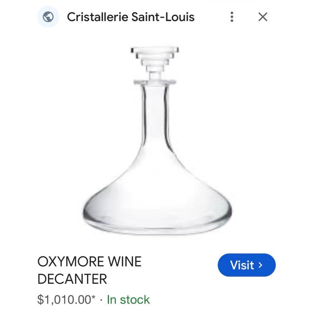 Glass Saint-Louis Oxymore Crystal Wine Decanter For Sale - Image 7 of 11