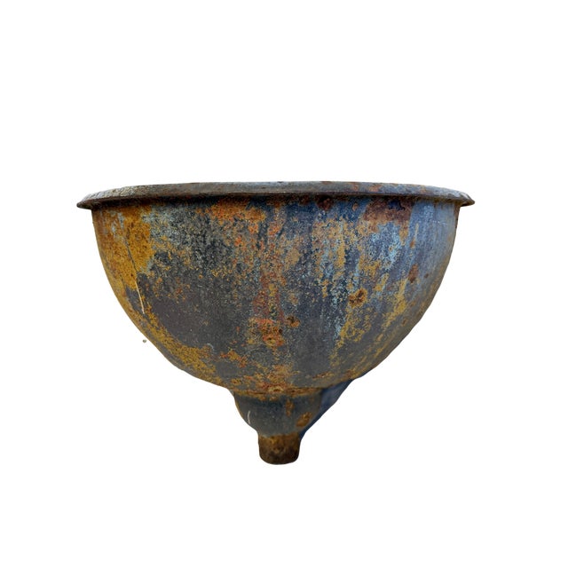 Early 20th Century Antique French Enamel and Cast Iron Lavabo Wall Sink Planter For Sale - Image 5 of 8