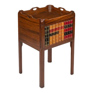 Late 19th Century Mahogany Tray Top Book Spine Side Table For Sale