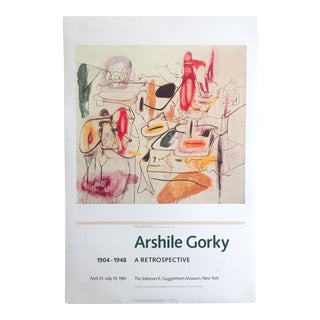 Vintage 1981 Arshile Gorky Original Abstract Lithograph Print Exhibition Poster For Sale