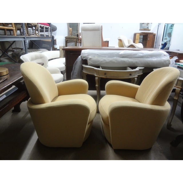 1980s Pair of Michael Wolk Style Swivel Chairs For Sale - Image 12 of 12