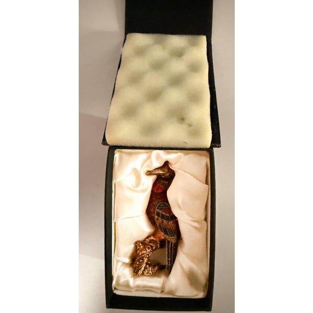 Ruby Red 2006 Fitz and Floyd Guild Collection Jeweled Cleopatra Bird Figurine With Box For Sale - Image 8 of 12