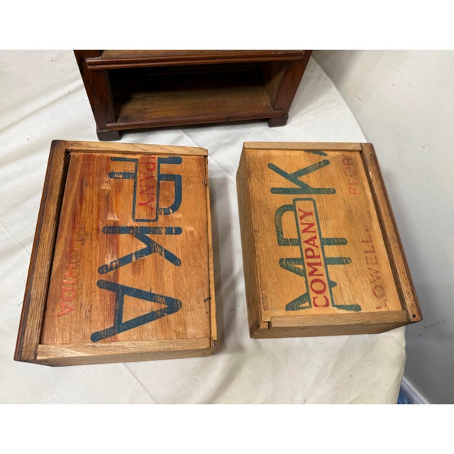 Antique Early 1900s Handmade Wood Veneer Salesman Sample Miniature Dresser Chest For Sale - Image 13 of 15