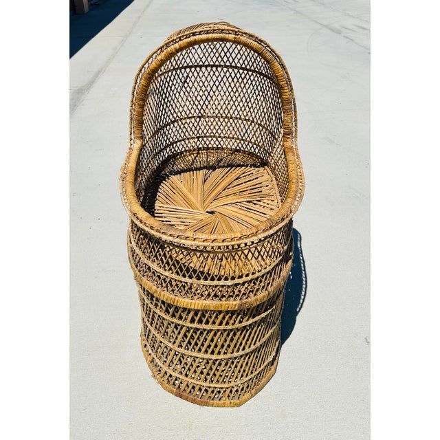 Shabby Chic Vintage Domed Wicker Baby Bassinet For Sale - Image 3 of 11