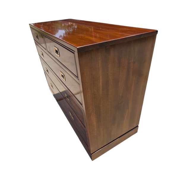 1980s Ethan Allen Canova Campaign Dresser Chest of Drawers Console Sideboard For Sale - Image 16 of 18