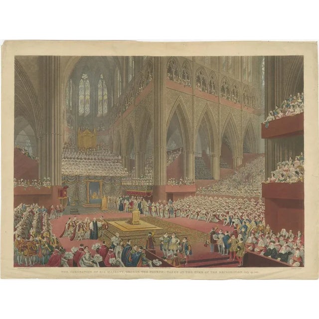 The Coronation of His Majesty George IV – July 19, 1821 – Hand-Coloured Engraving by Matthew Dubourg, 1822 Vivid hand-...