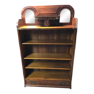 American Renaissance Style Oak Open Bookcase, 19th Century.