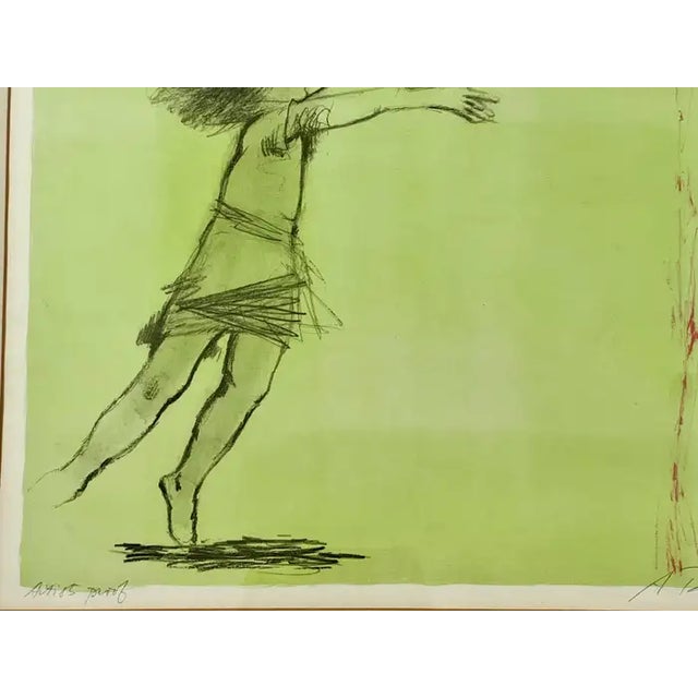 Mid 20th Century Girl Reaching Forward Lithograph by Albert Walker Signed & Framed, Artist Proof 1950's For Sale - Image 5 of 10