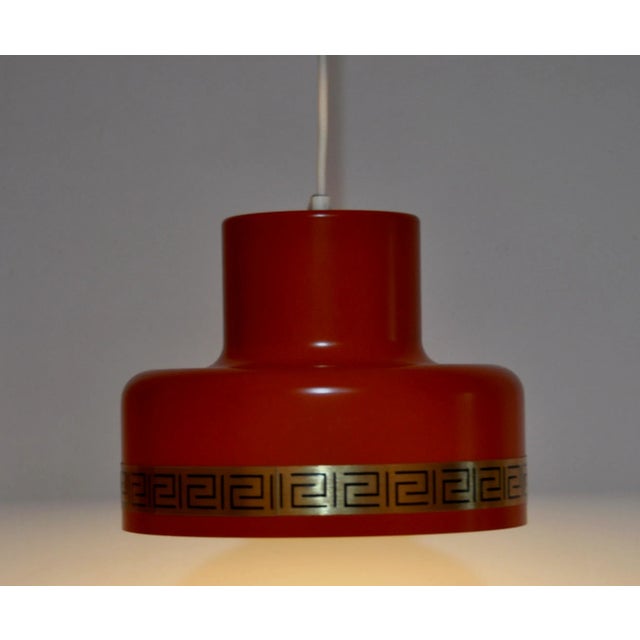 1960s Vintage Pendant Lamp in Orange from Vitrika For Sale - Image 5 of 10