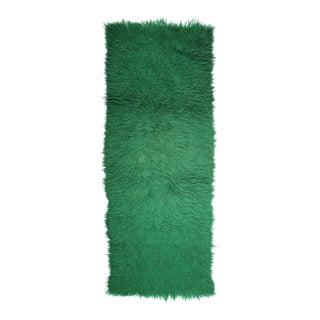 Vintage Anatolian Filikli Goat Hair Rug in Green Tone -2' 5'' X 6' 8'' For Sale