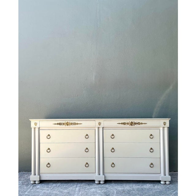 Vintage Neoclassical John Stuart for Johnson Furniture Double Dresser For Sale - Image 11 of 12