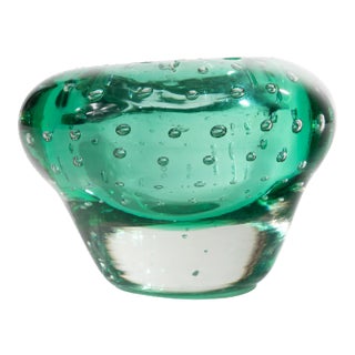 Green Nailsea Case Glass Bowl For Sale